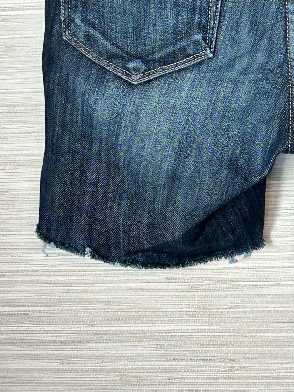 Paige Premium Denim Bermuda Shorts Distressed Bootcut Altered EUC - Picture 4 of 13
